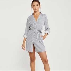 Abercrombie size S - striped white and blue/black tie waist dress